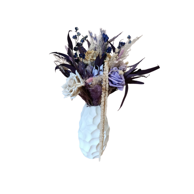 COMPOSITION FLORALE ARTIFICIELLE ET SECHEE – MODÈLE ÉCLAT NOCTURNE